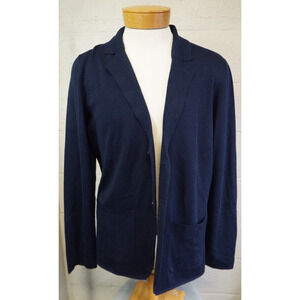Brooks Brothers Sweater Blazer Navy Blue Italian Yarn Merino Wool Men’s Size XL